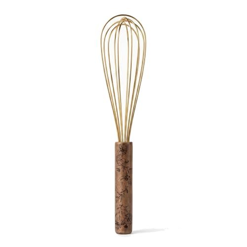 11.8" Whisk – 400 Series Spring Steel with Wood Handle, Durable Hand Mixer for Eggs, Batter, Cream, and Sauces, Kitchen Baking and Cooking Tool