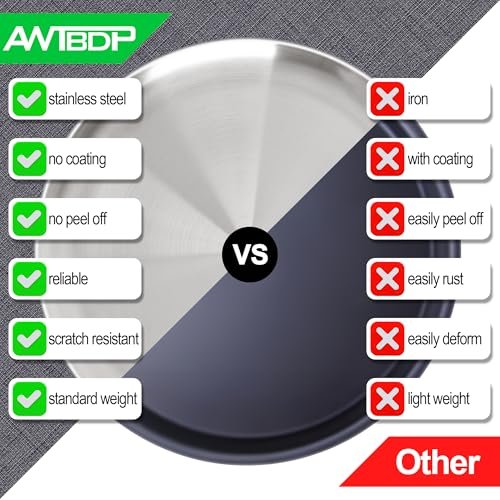 13½ Inch Pizza Pan for Oven, 2PCS Round Stainless Steel Pizza Pans Plates