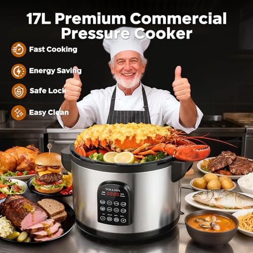 17.8QT Commercial Electric Pressure Cooker stainless steel Pressure Cooker