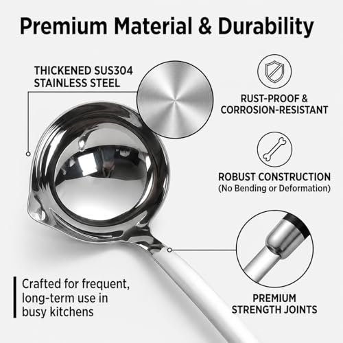 18/10 Stainless Steel Soup Ladle and Pasta Server Set, 2-Piece