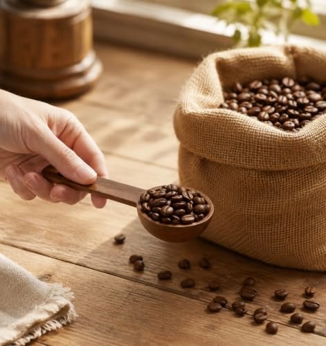 2 PCS Wooden Tablespoon Scoop, 1tbsp Walnut Wooden Coffee Scoop (15ml)