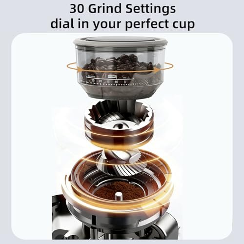 (2026 Upgrade) 15 Bar Espresso Machine with Built-in Anti-Clog Coffee Grinder, Expresso Coffee Machines with Milk Steam Wand/Frother/Tamping Tools,Espresso Maker with Grinder for Lattes-Almond
