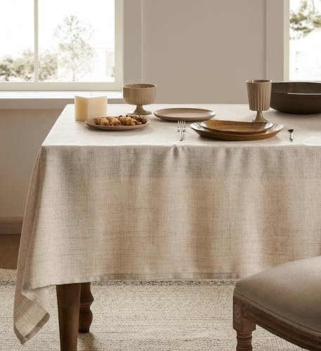 52"x70" Rectangular Tablecloth Only for Small Dining Table, Natural