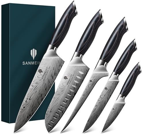 5PCS Knife Set, Kitchen Knife Sets in Powder Steel