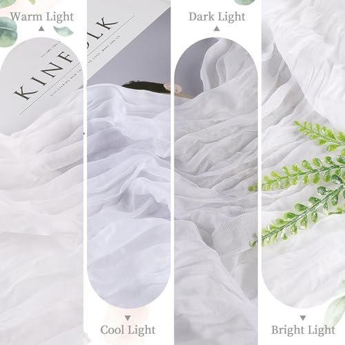 6 Pack White Cheesecloth Table Runner 35×120Inch Fall Boho Gauze Home Decor