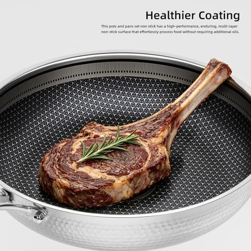 7 Pcs Stainless Steel Nonstick Pots and Pans Set