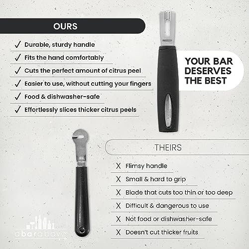A Bar Above Channel Knife, Black Ergonomic Handle Stainless Steel Blade