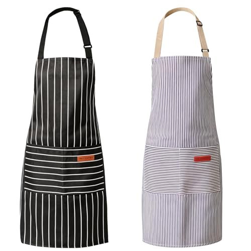 Adjustable Kitchen Aprons, Unisex, 2 Pack