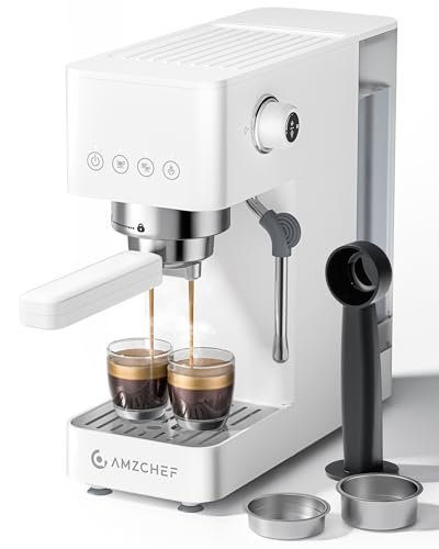 AMZCHEF Compact Espresso Machine 20 Bar, Americano, Latte & Cappuccino