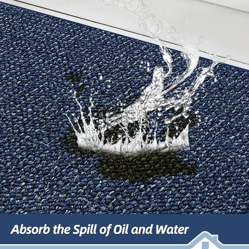 BEQHAUSE Kitchen Rugs 20"x32", Non-Slip Kitchen Mats for Floor, Blue