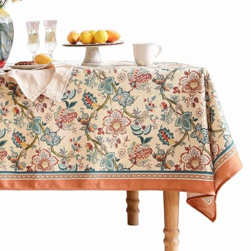 bilin gaier Designer Linen Rectangular Tablecloth,79"x55"-Mangala