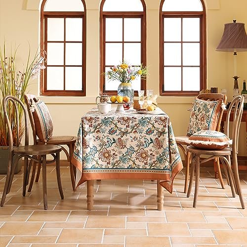 bilin gaier Designer Linen Rectangular Tablecloth,79"x55"-Mangala