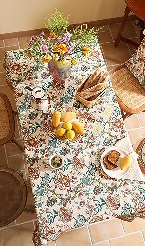 bilin gaier Designer Linen Rectangular Tablecloth,79"x55"-Mangala