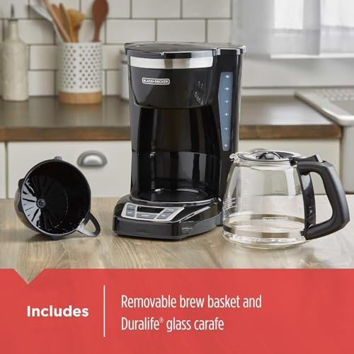 BLACK+DECKER 12-Cup Drip Coffee Maker with Vortex Brewing