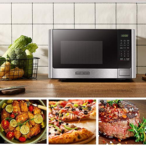 BLACK+DECKER Countertop Microwave Oven, 0.9 Cu.Ft, 900W, Stainless Steel