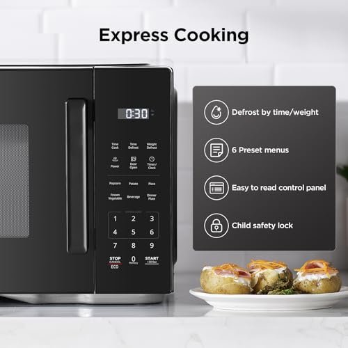 BLACK+DECKER Countertop Microwave Oven, 1.1 Cu.Ft,1000W,Child Safety,Black