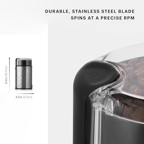 Bodum Bistro Electric Blade Coffee Grinder, Brushed Stainless Steel