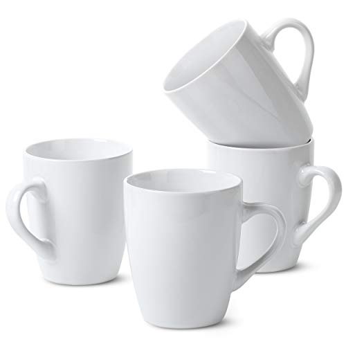 BTaT- Porcelain Coffee Mugs Set, 4 Pack, 12oz, White Ceramic Cups