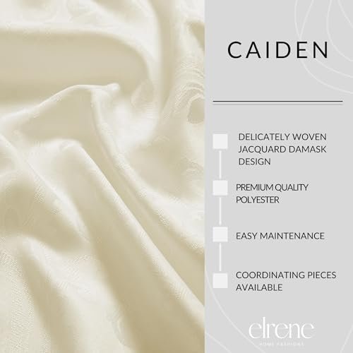 Caiden Elegance Damask Tablecloth, Ivory - 60" W x 120" L