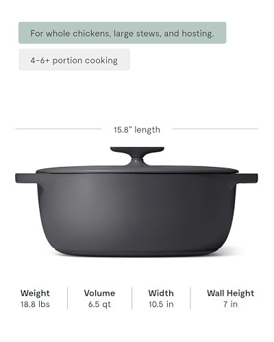 Caraway Enameled Cast Iron Oval Dutch Oven