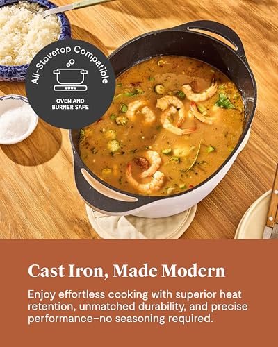 Caraway Enameled Cast Iron Oval Dutch Oven