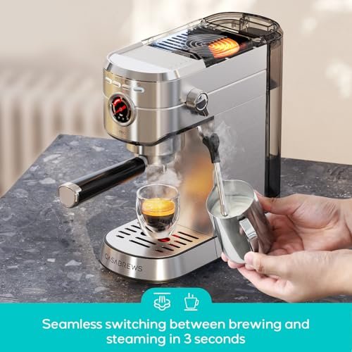CASABREWS 5418 PRO Espresso Machine with Fast Heating System and Steam Wand