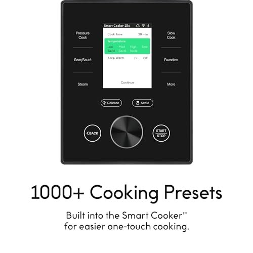 CHEF iQ Smart Pressure Cooker with WiFi and Built-in Scale - Easy-to-Use 10-in-1 Multicooker with 500+ Guided Recipes - Rice Cooker, Slow Cooker, Instant Meals for Foodies - 6 Quart - Family Size