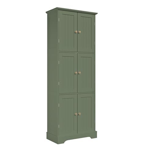 ChooChoo 63.2" Tall Bathroom Storage Cabinet with 6 Doors