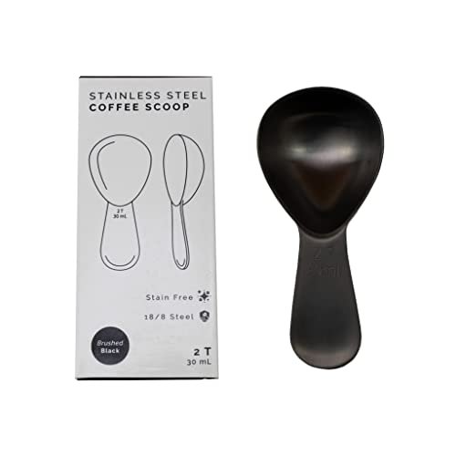 Coffee Scoop | 2 Tbsp | Brushed Black | Ergonomic Handle Stainless Steel
