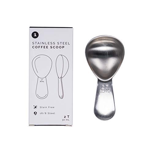 Coffee Scoop | 2 Tbsp | Brushed Steel, Ergonomic Handle | Stainless Steel