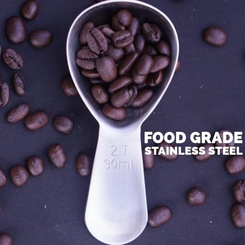 Coffee Scoop | 2 Tbsp | Brushed Steel, Ergonomic Handle | Stainless Steel