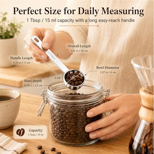 Coffee Scoop for Ground Coffee, 15ml 1 Tbsp Measuring Spoon, 4 Pack