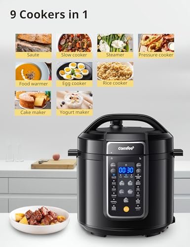 COMFEE' 12-in-1 Electric Pressure Cooker, 6 Quarts, Nonstick Pot