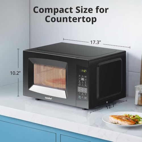 COMFEE' Countertop Microwave Oven, 0.7 Cu.Ft, 700W, Black, ECO Mode