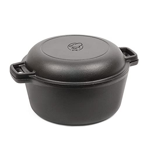 Commercial Chef 2-in-1 5-Qt. Dutch Oven, 10.25-Inch Skillet Lid, CHFL508