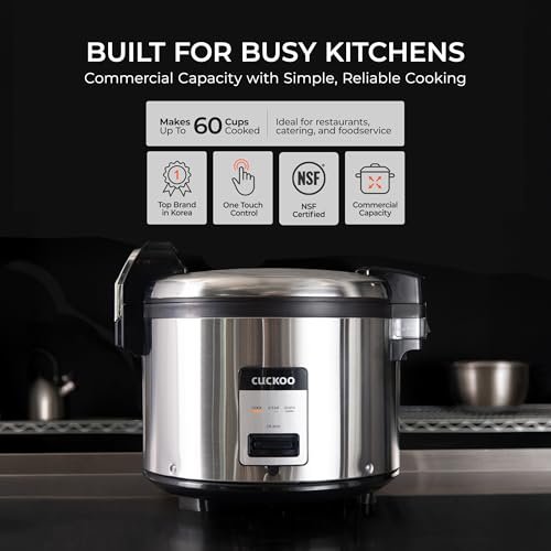 CUCKOO Commercial Rice Cooker and Warmer, 60-Cup Cooked, CR-3032