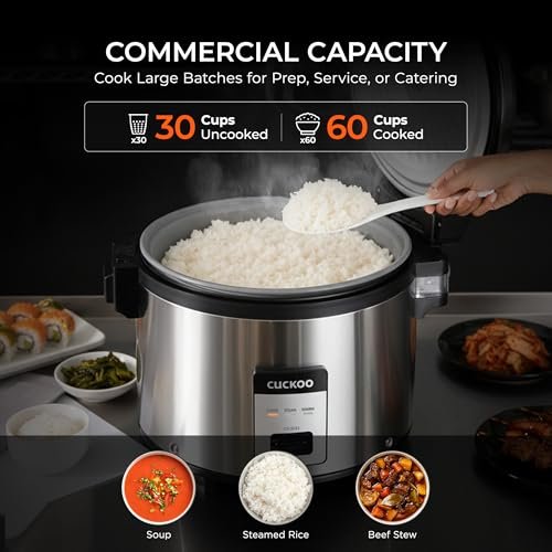 CUCKOO Commercial Rice Cooker and Warmer, 60-Cup Cooked, CR-3032