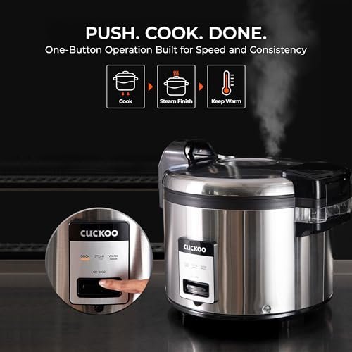 CUCKOO Commercial Rice Cooker and Warmer, 60-Cup Cooked, CR-3032