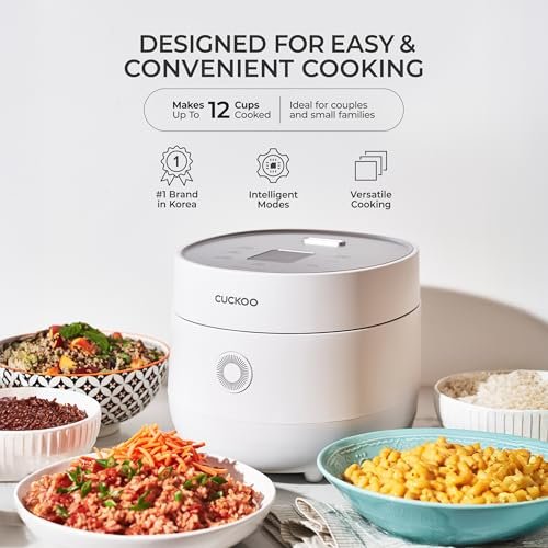 CUCKOO Micom Fuzzy Logic Rice Cooker, 12-Cup Cooked, White, CR-0675FW