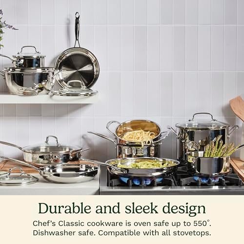 Cuisinart 766S-22 6 Qt. Stainless Steel Pasta Pot w/Straining Cover Chef's-Classic-Stainless-Cookware-Collection, 6-Quart