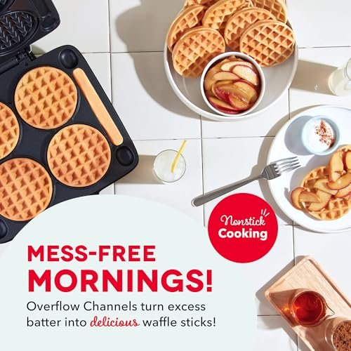 Dash Multi Mini Waffle Maker, Makes 4 Waffles at Once, Graphite