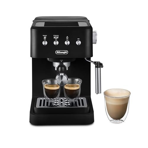 DeβLonghi Classic Matte Black Espresso Machine, Easy-to-Use Milk Frother