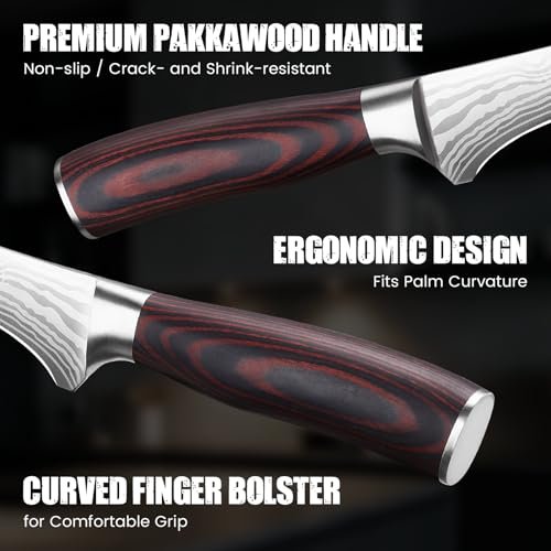 DiiHAUZZ 7 Inch Fillet Knife, Razor Sharp Boning Knife for Fish