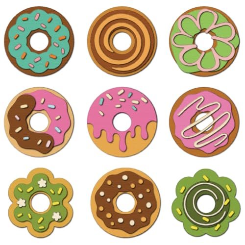Donuts Die Cuts Dessert Metal Cutting Dies Card Making Cutting Stencils Template for DIY Embossing Scrapbooking Craft Paper Photo Album Greeting Card Gift Festival Invitation Decorative