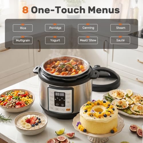 DUMOS 10-In-1 Electric Pressure Cooker, 3QT Stainless Steel Multi-Cooker