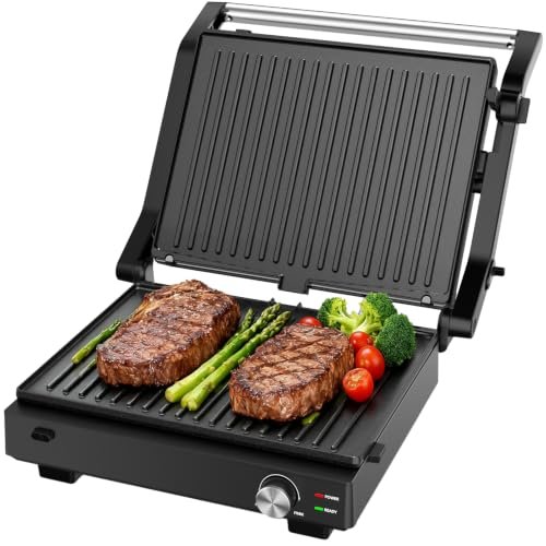 Electric Indoor Grill, 14'', Panini Press and Grill, 1600W