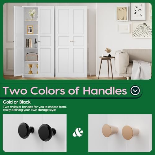 Eltean 71" H Pantry Cabinet,Metal Storage Cabinet with Adjustable Shelves