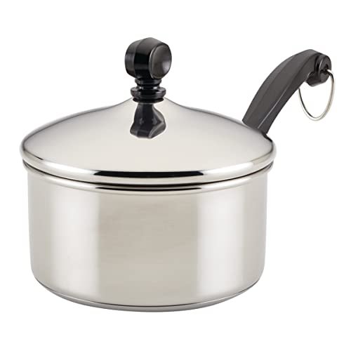 Farberware Classic Series Stainless Steel Sauce Pan with Lid, 1 Qt, Silver