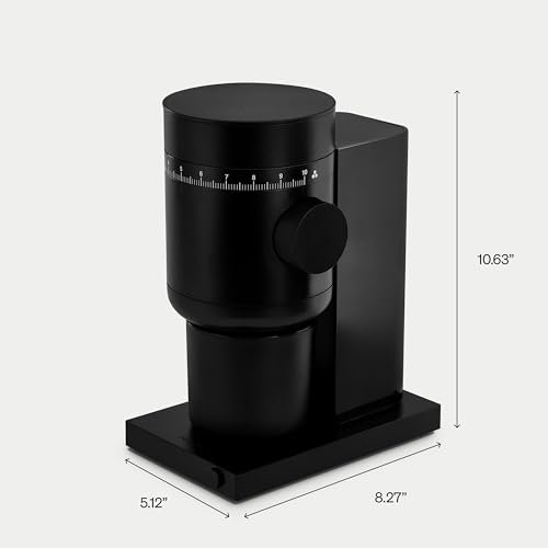 Fellow Opus 2 Conical Burr Grinder – Electric Coffee Grinder for Home Use, 48 mm Burrs, Stepless Grind Adjustment, Espresso to Cold Brew Range, Anti-Static, Auto Stop, Black
