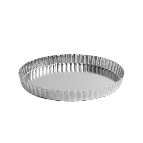 Fox Run Stainless Steel Tart and Quiche Baking Pan, 9.5" Round Fluted Edge Tart Pan